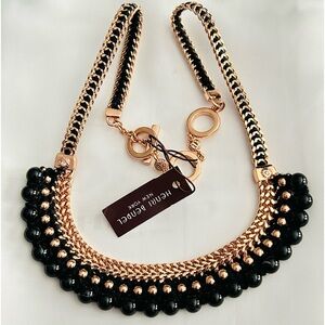 Henri Bendel Black and Rose Gold Necklace